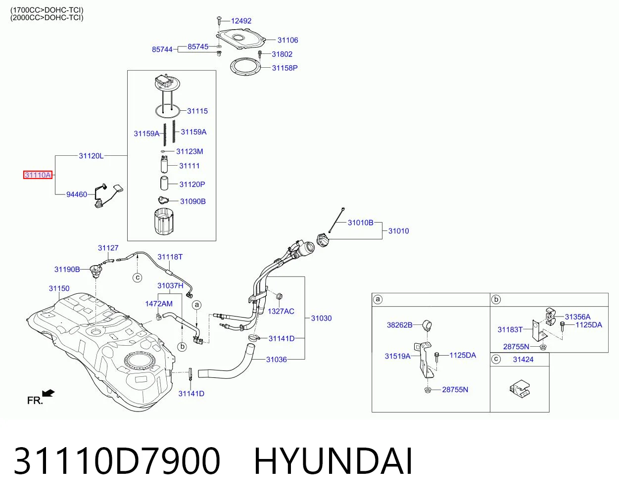 31110D7900 Hyundai/Kia Moduł pompy paliwowej z czujnikiem poziomu paliwa