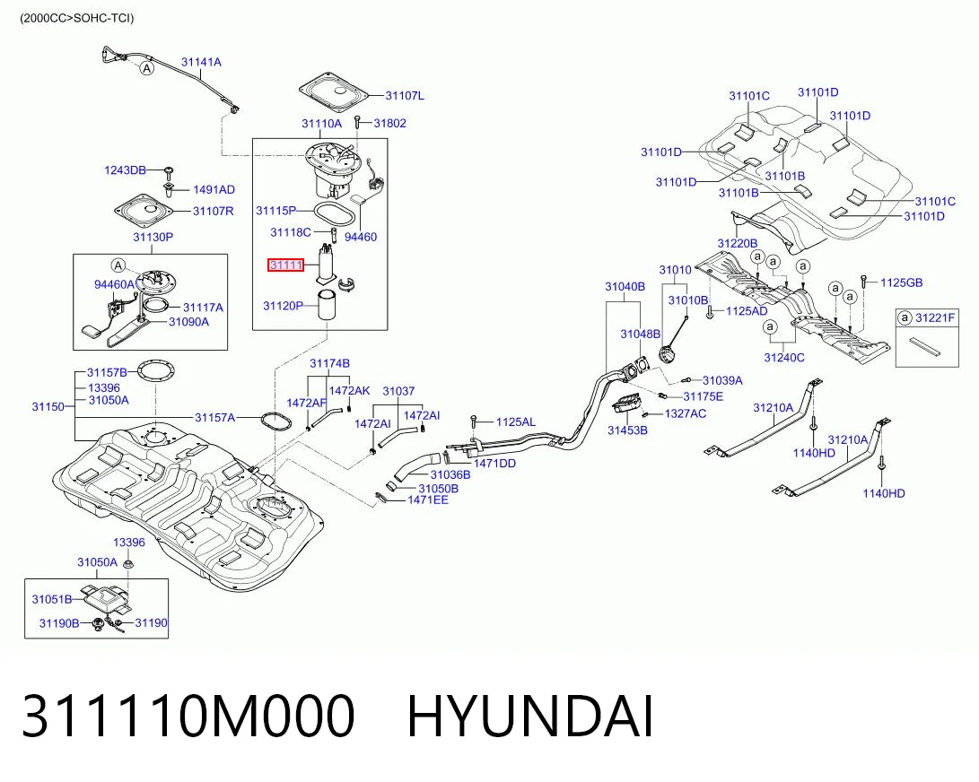 311110M000 Hyundai/Kia Element-turbina pompy paliwa