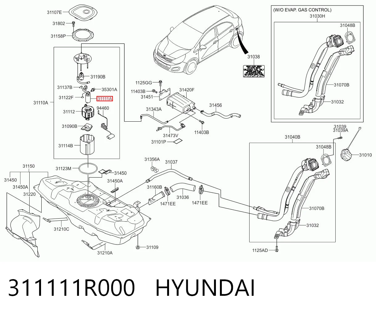 311111R000 Hyundai/Kia Element-turbina pompy paliwa