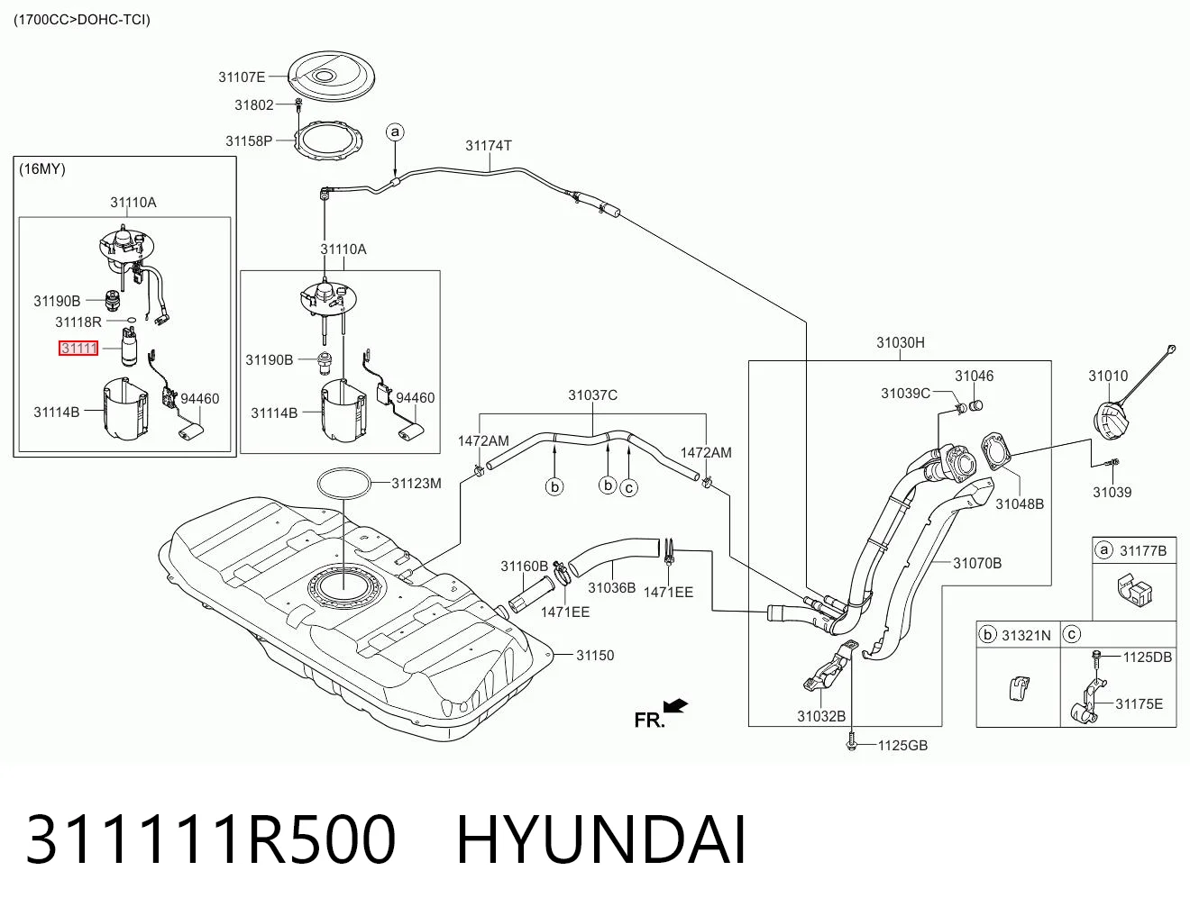 311111R500 Hyundai/Kia Element-turbina pompy paliwa