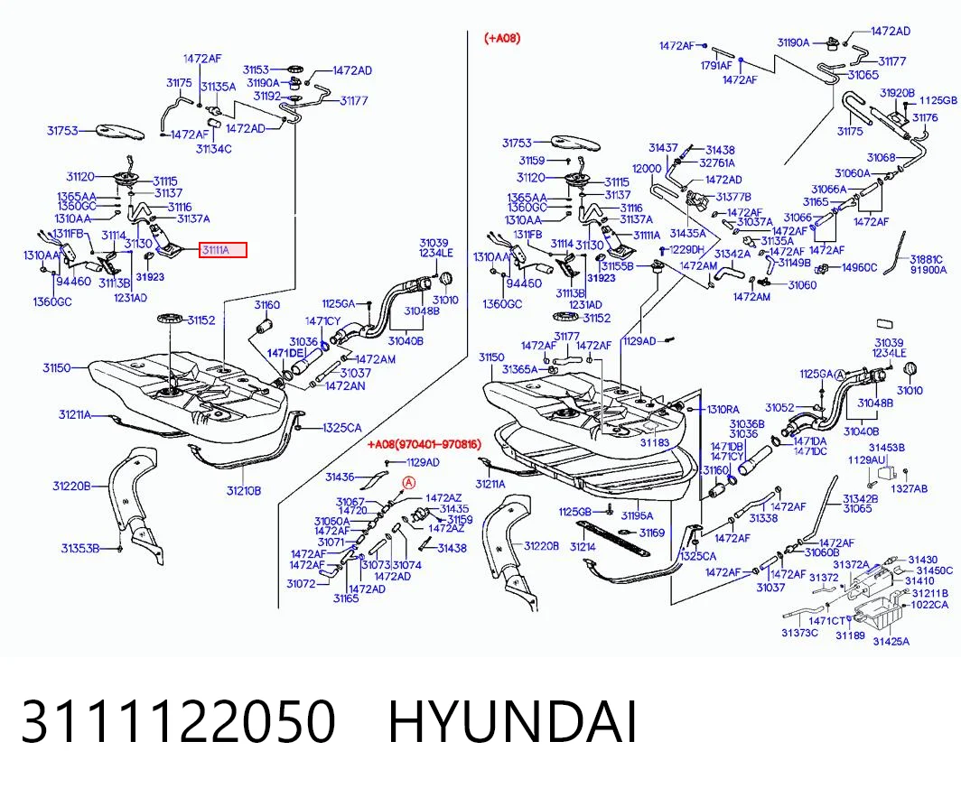 3111122050 Hyundai/Kia Pompa paliwa elektryczna zanurzeniowa