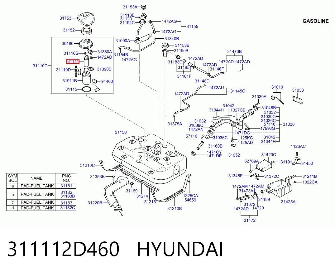 311112D460 Hyundai/Kia Pompa paliwa elektryczna zanurzeniowa