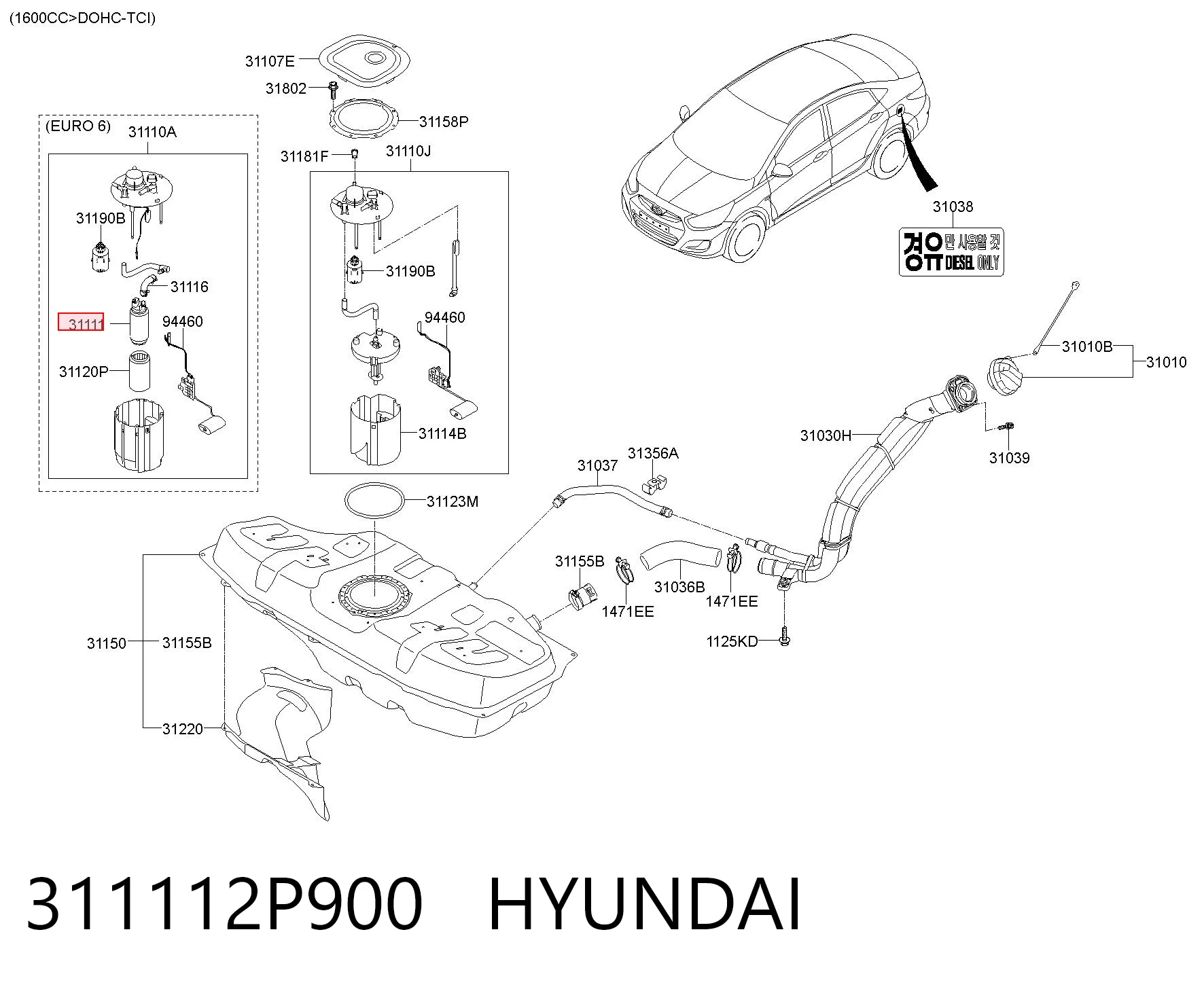 311112P900 Hyundai/Kia