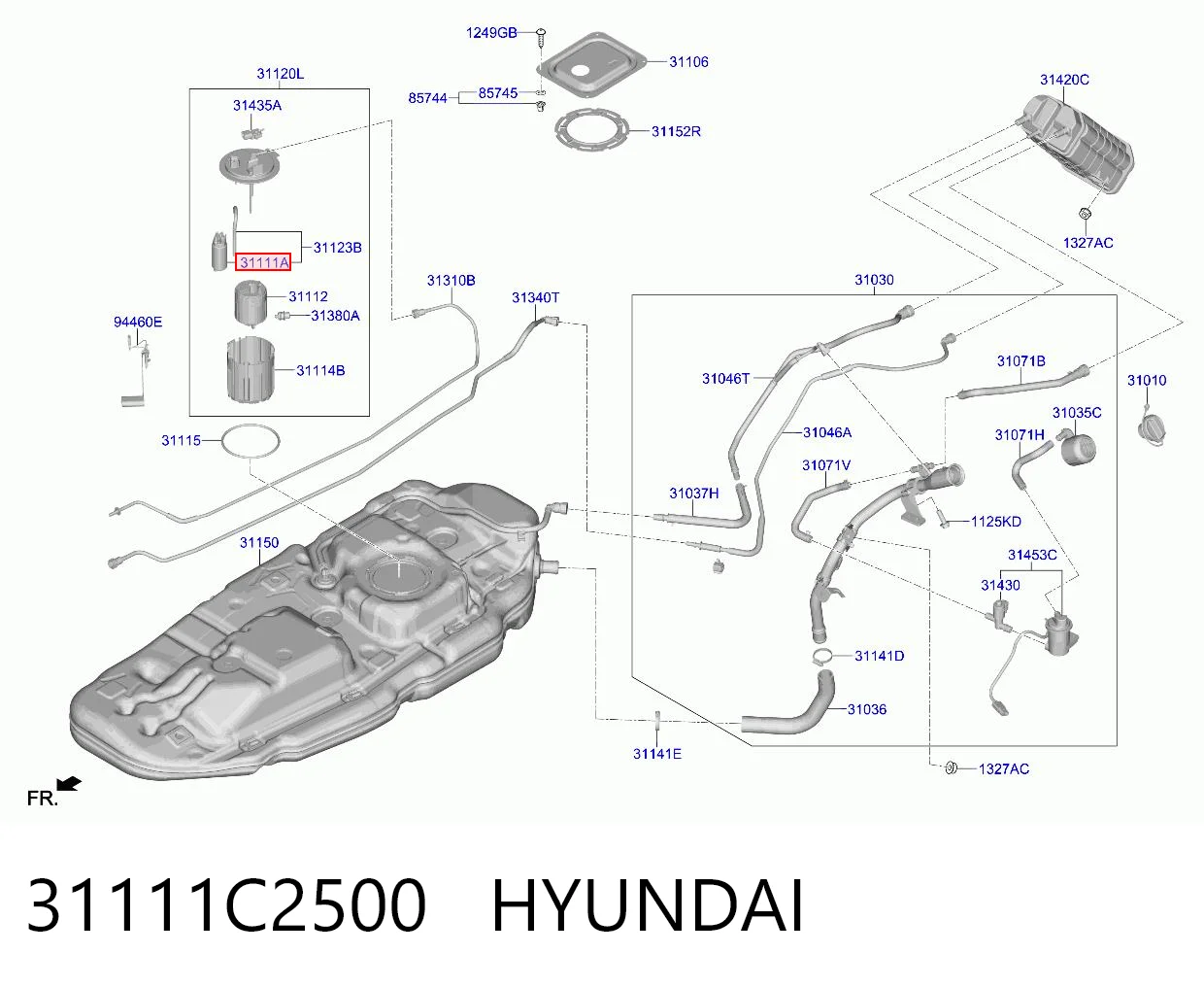 31111C2500 Hyundai/Kia Moduł pompy paliwowej z czujnikiem poziomu paliwa