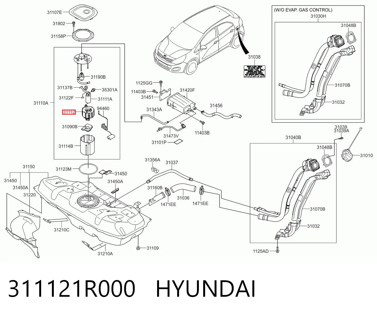 311121R000 Hyundai/Kia Filtr paliwa