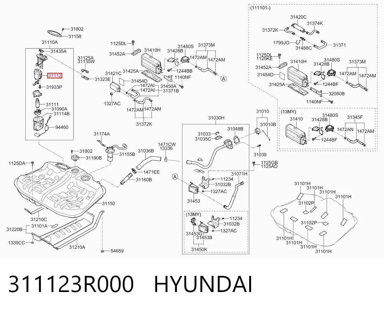 311123R000 Hyundai/Kia Filtr paliwa
