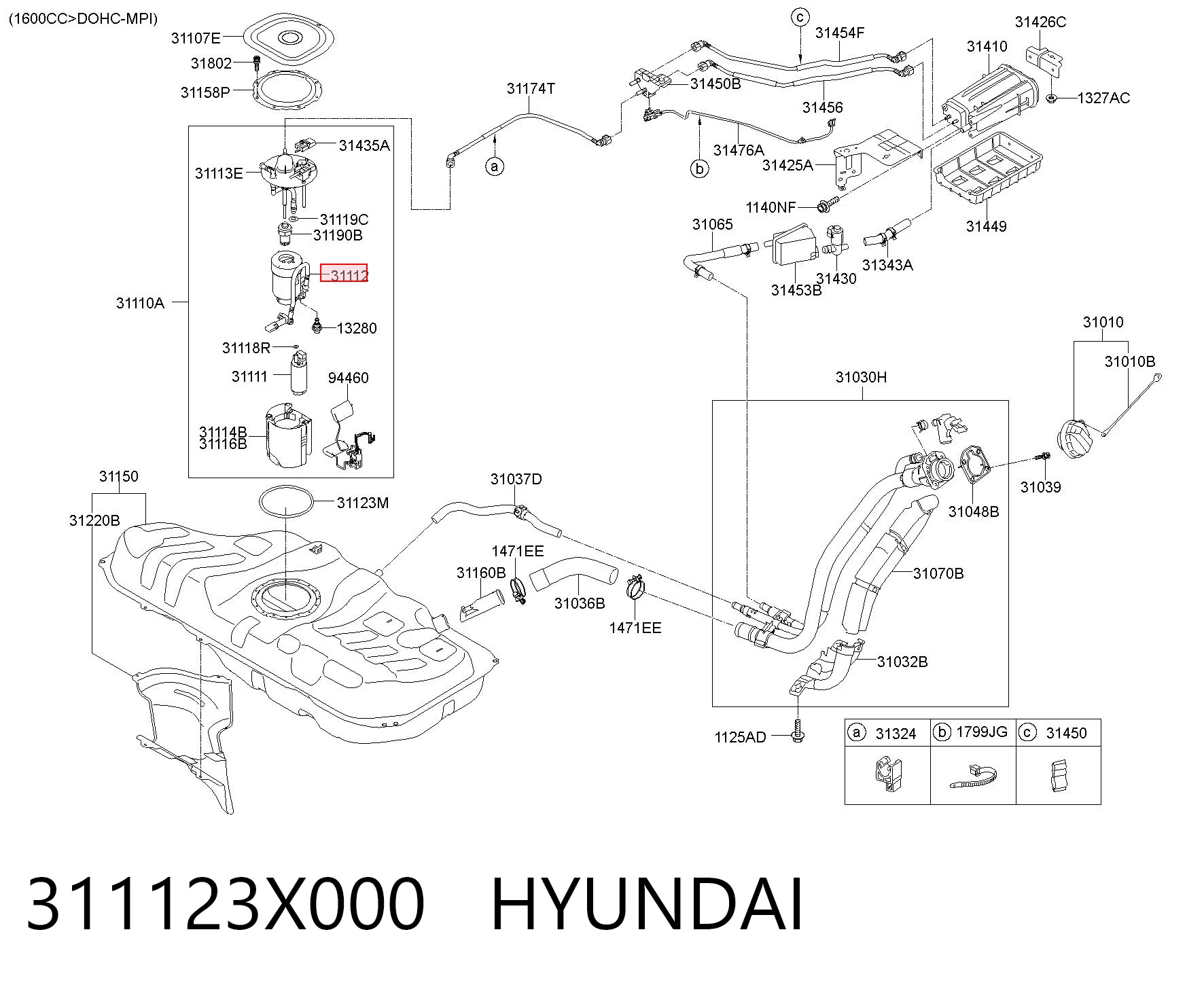 311123X000 Hyundai/Kia Filtr paliwa