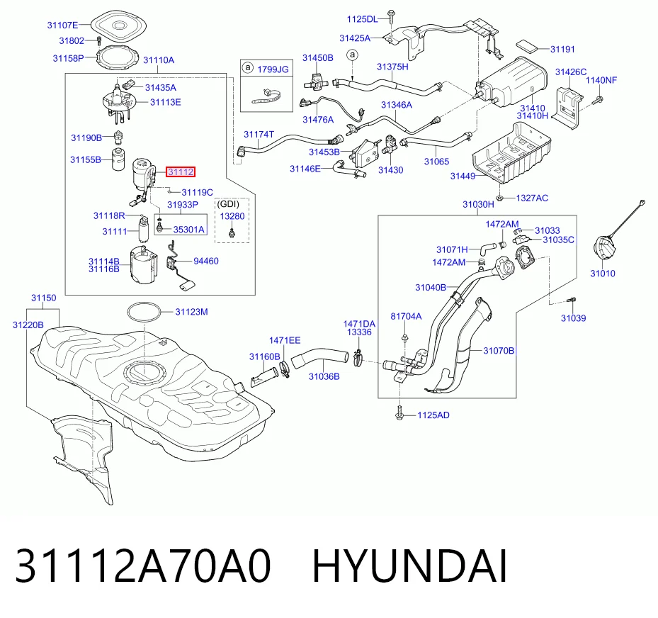 31112A70A0 Hyundai/Kia Filtr paliwa