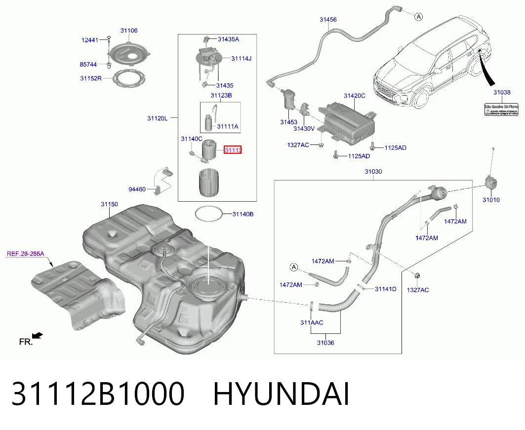 31112B1000 Hyundai/Kia Filtr paliwa