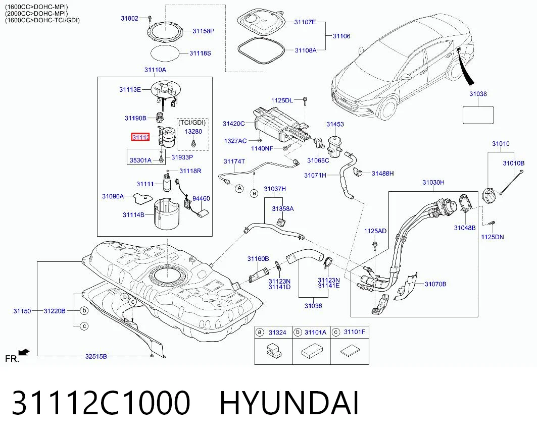 31112C1000 Hyundai/Kia Filtr paliwa