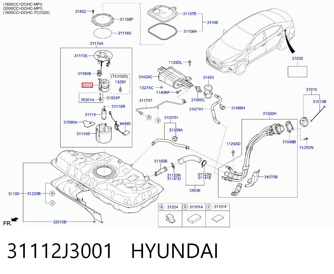31112J3001 Hyundai/Kia Filtr paliwa