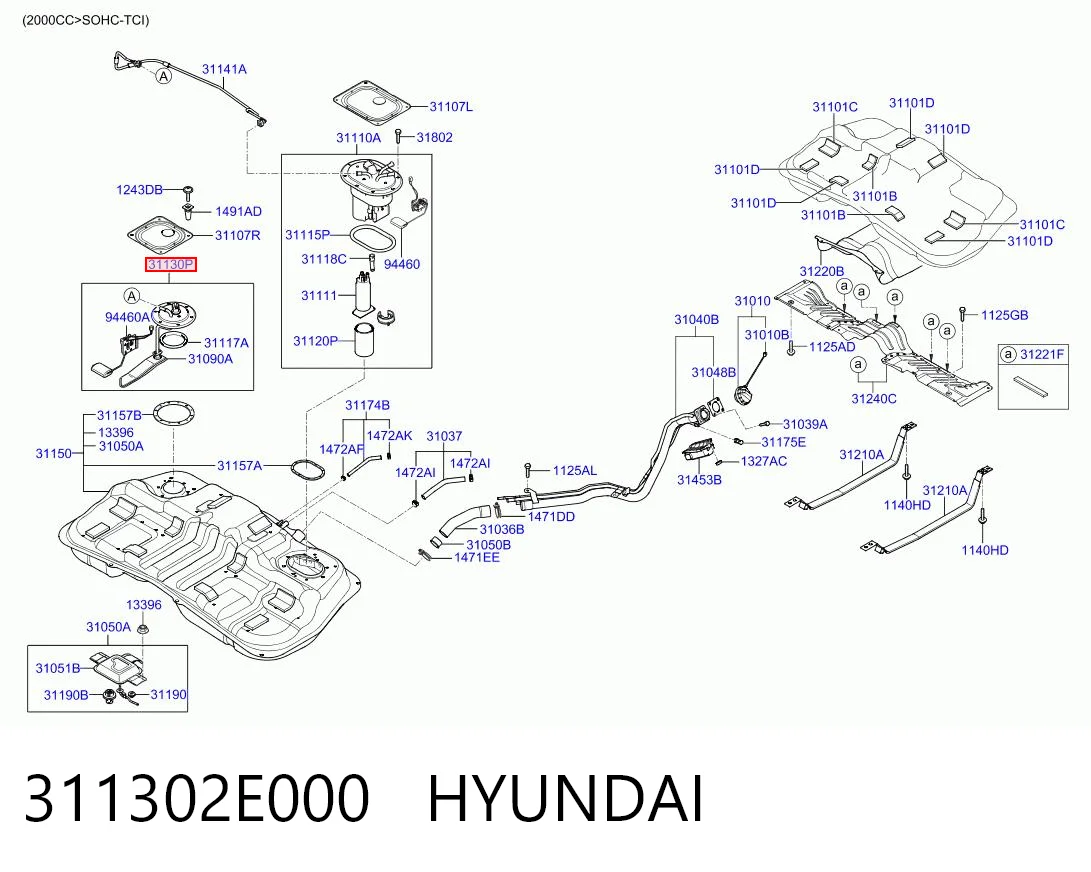 Czujnik poziomu paliwa w zbiorniku do Hyundai Coupe II GK