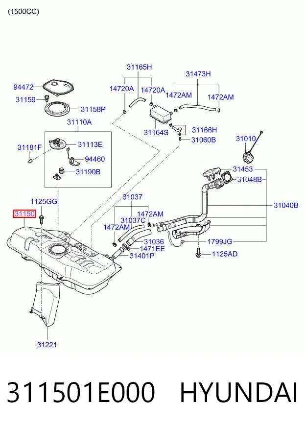 Zbiornik paliwa do KIA Rio II JB