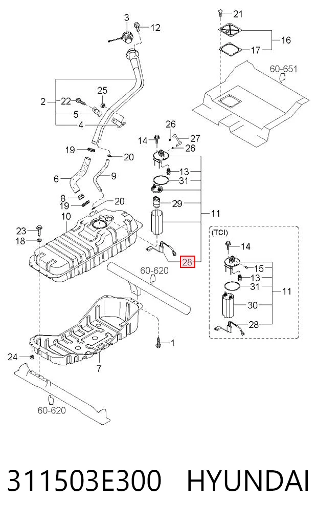 Czujnik poziomu paliwa w zbiorniku do KIA Sorento JC