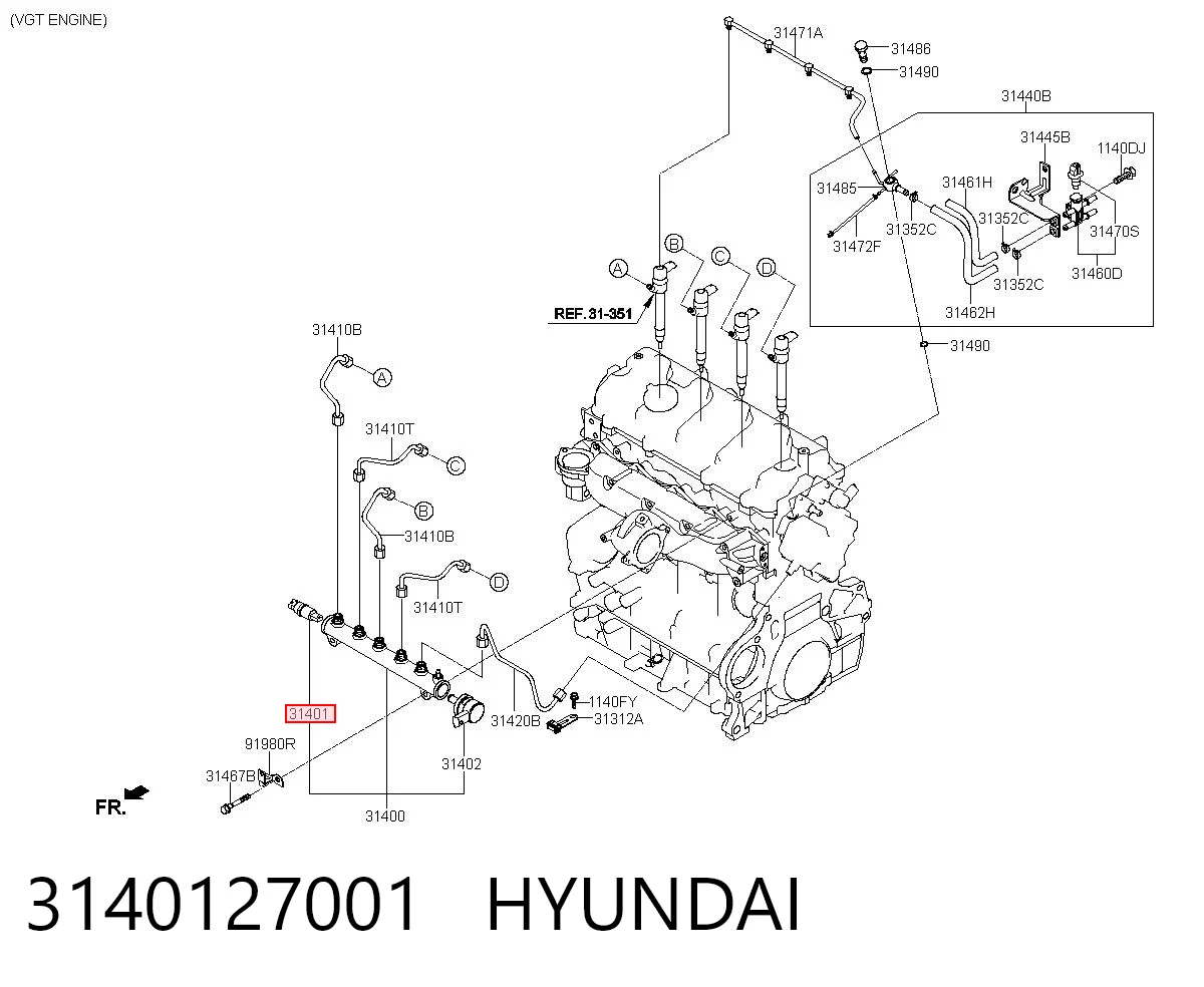  Czujnik ciśnienia paliwa Hyundai Accent 4