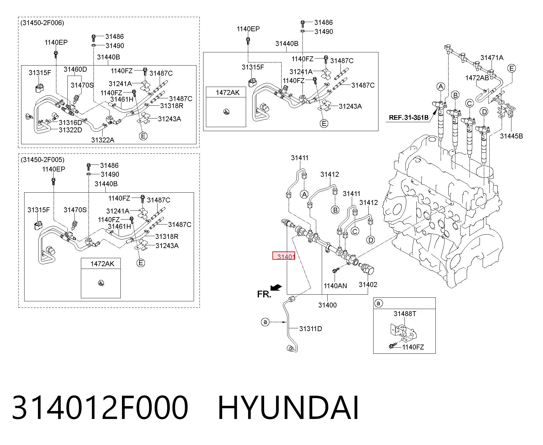 314012F000 Hyundai/Kia Czujnik ciśnienia paliwa