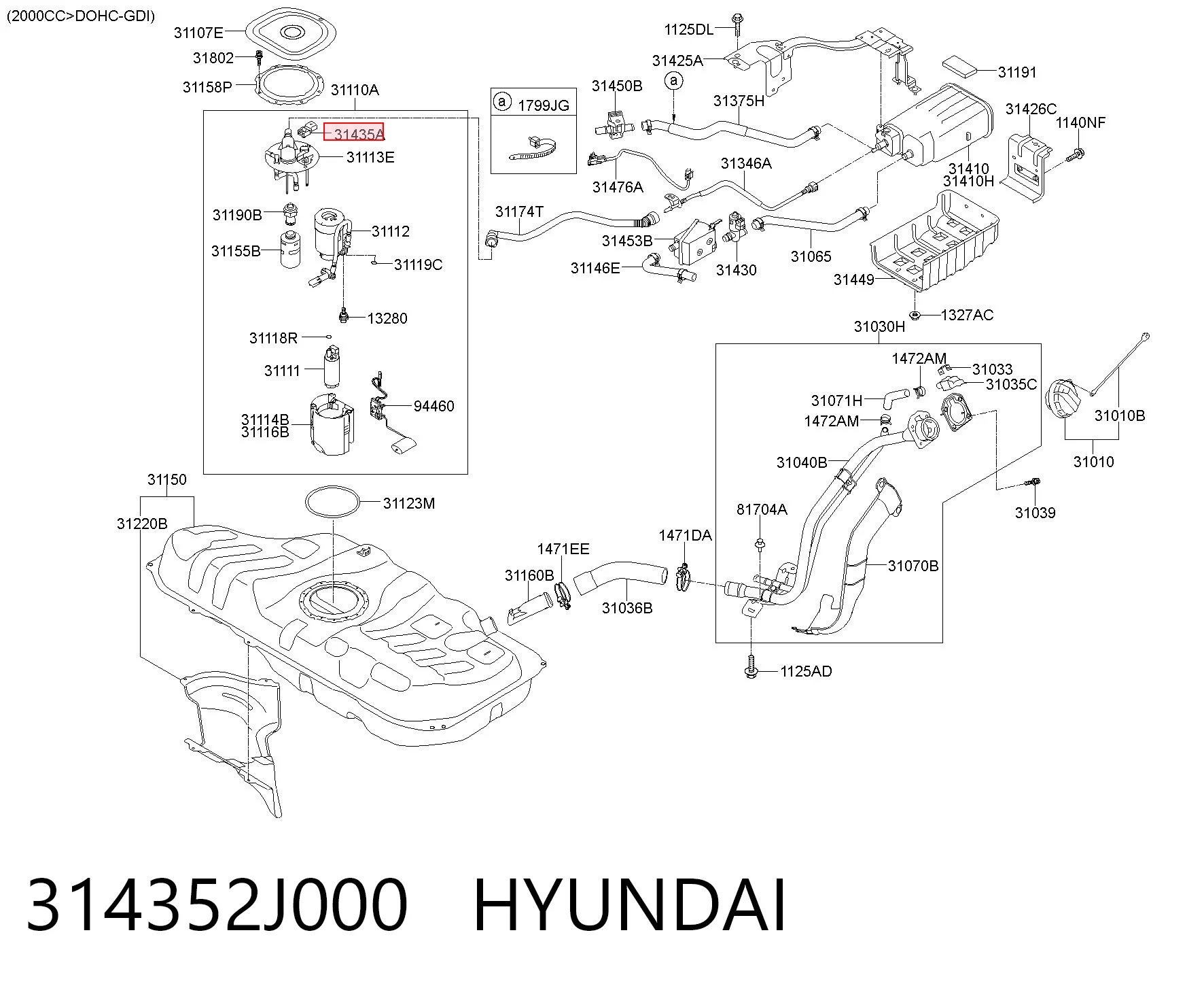 Czujnik ciśnienia paliwa do Hyundai Sonata VIII DN8