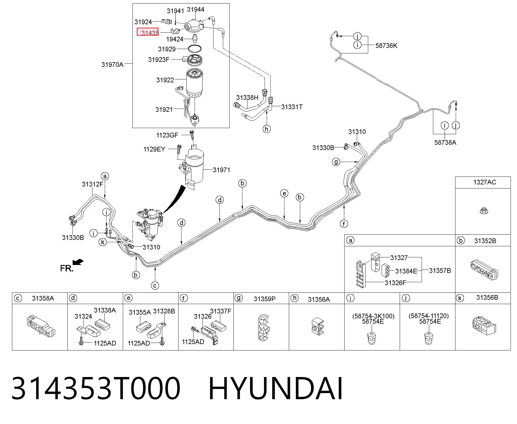 314353T000 Hyundai/Kia Czujnik ciśnienia paliwa