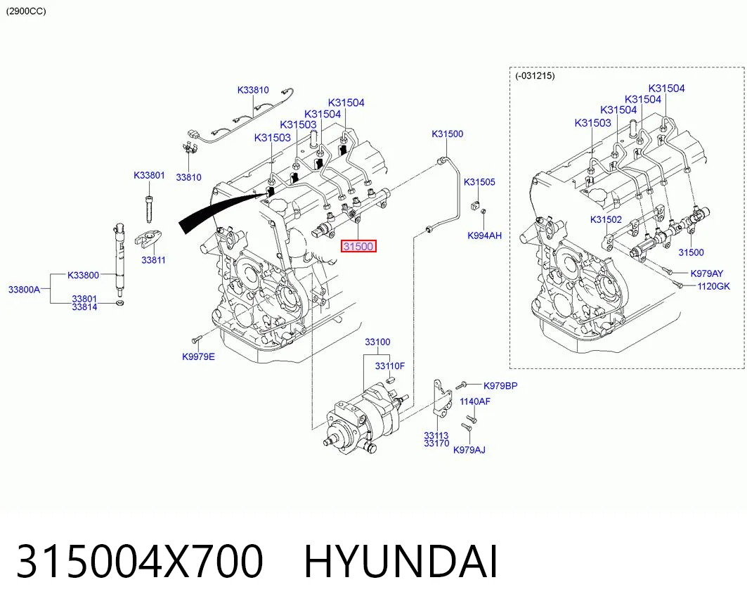 315004X700 Hyundai/Kia Rozdzielacz paliwa
