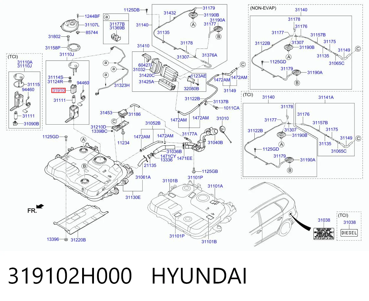 319102H000 Hyundai/Kia Filtr paliwa