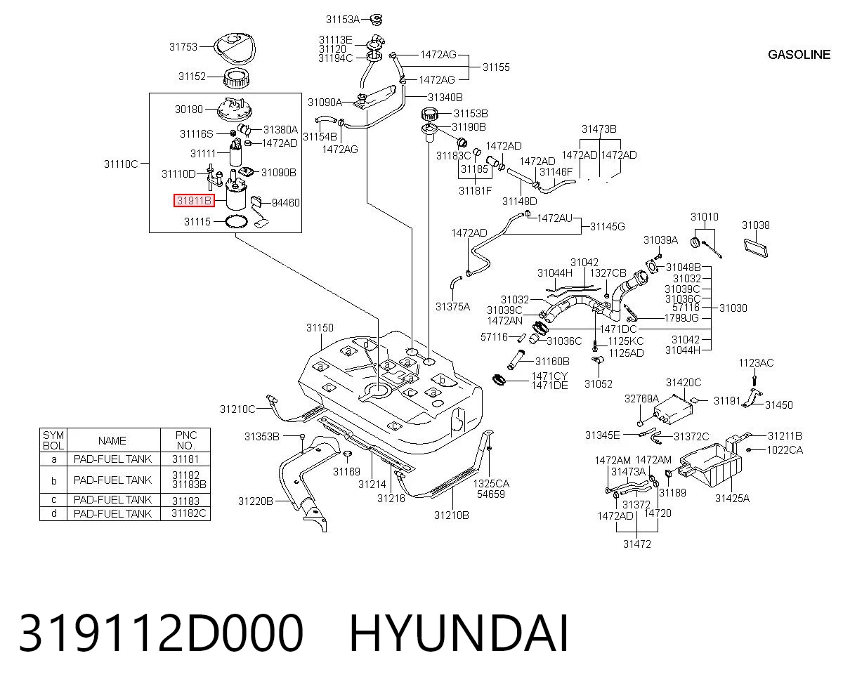 319112D000 Hyundai/Kia Filtr paliwa