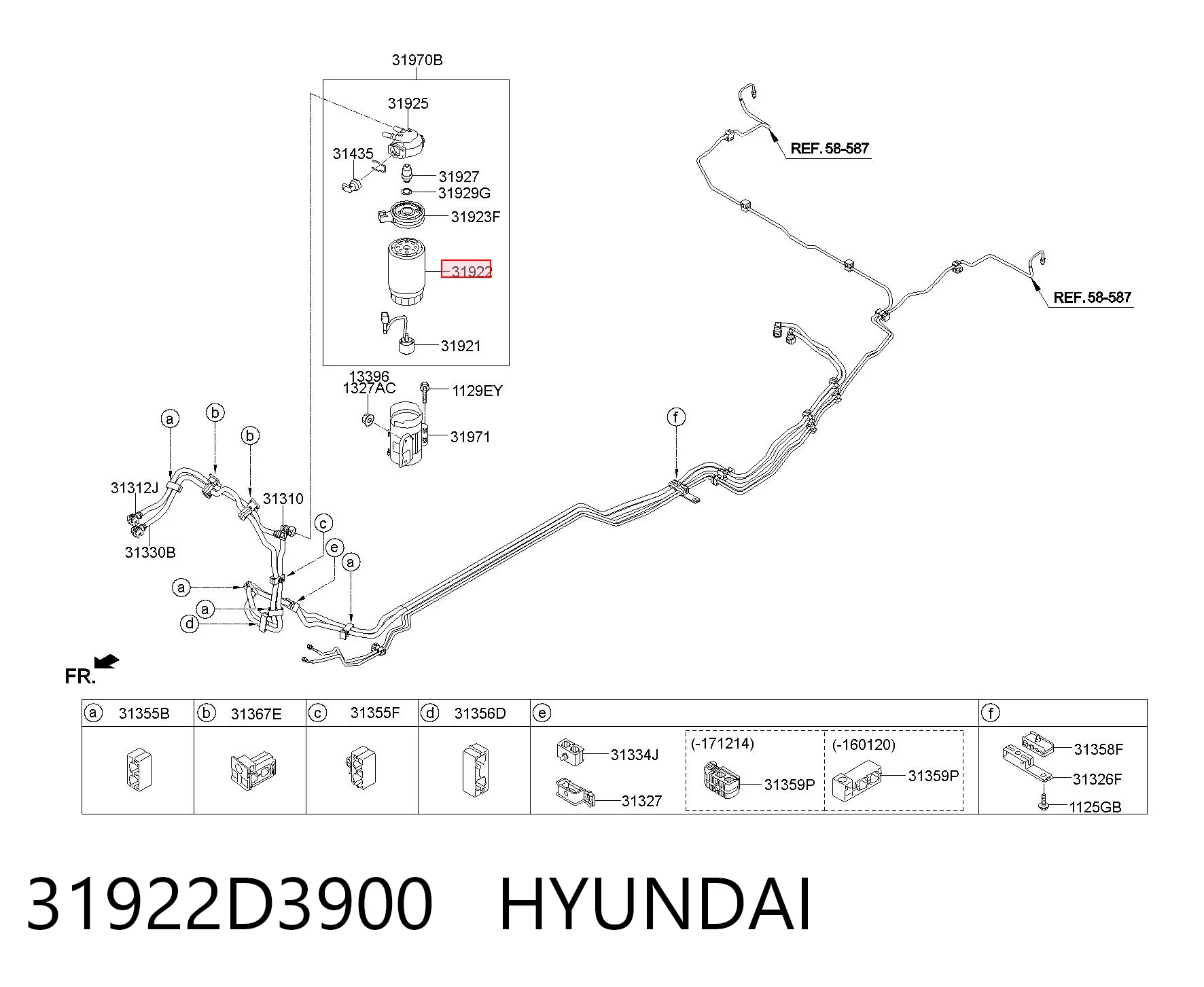 31922D3900 Hyundai/Kia Filtr paliwa