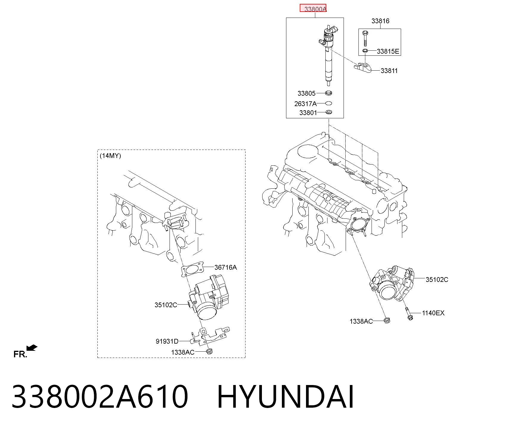 338002A610 Hyundai/Kia Wtryskiwacz paliwa