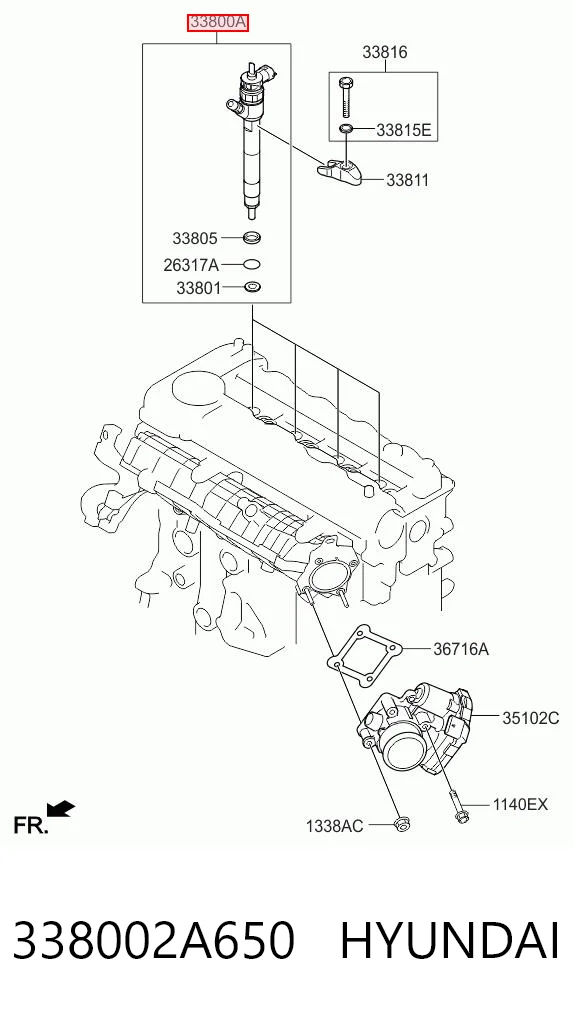 338002A650 Hyundai/Kia Wtryskiwacz paliwa