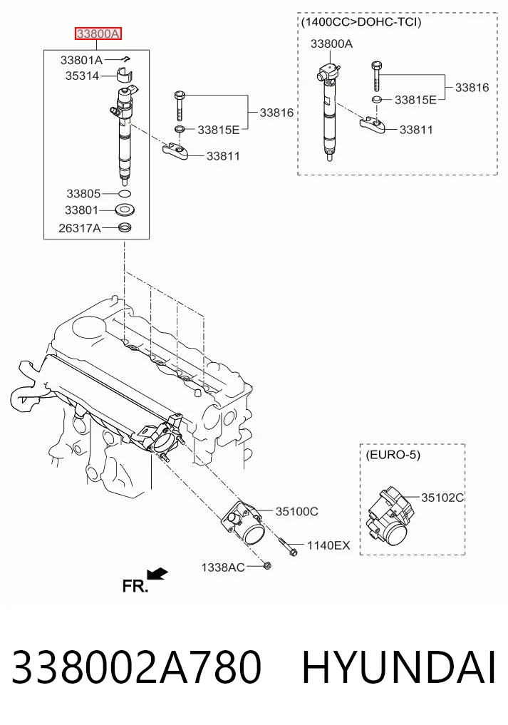 338002A780 Hyundai/Kia Wtryskiwacz paliwa
