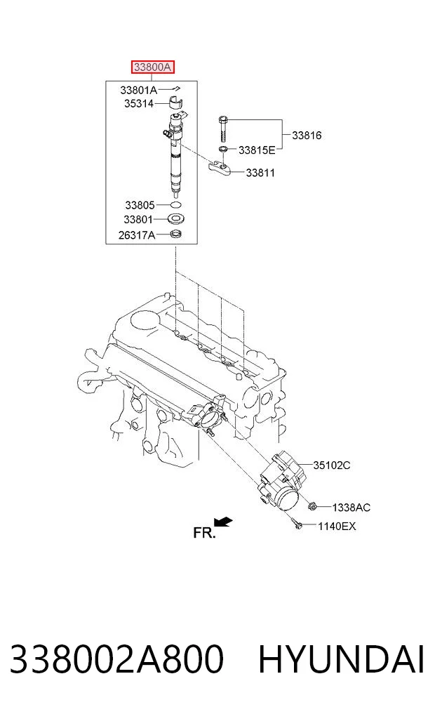 338002A800 Hyundai/Kia Wtryskiwacz paliwa