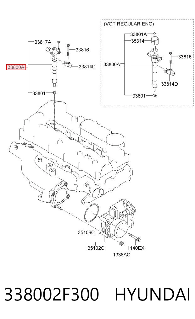 338002F300 Hyundai/Kia Wtryskiwacz paliwa