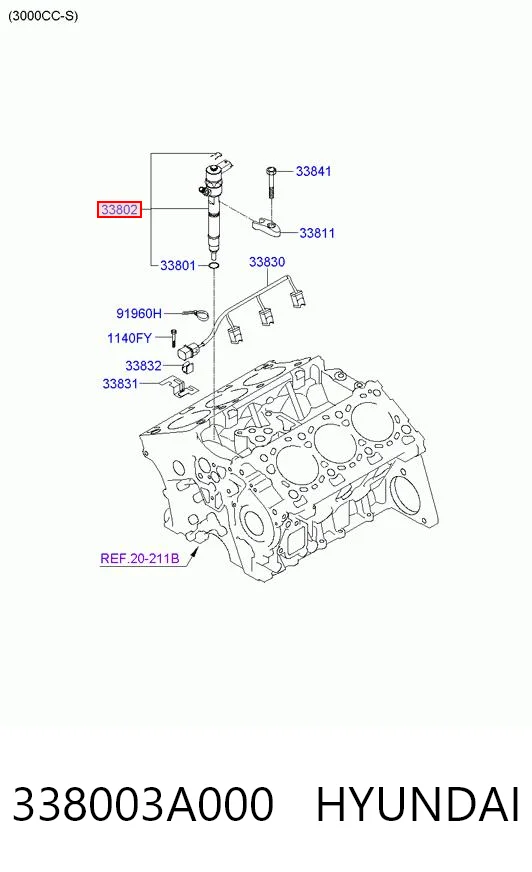 338003A000 Hyundai/Kia Wtryskiwacz paliwa