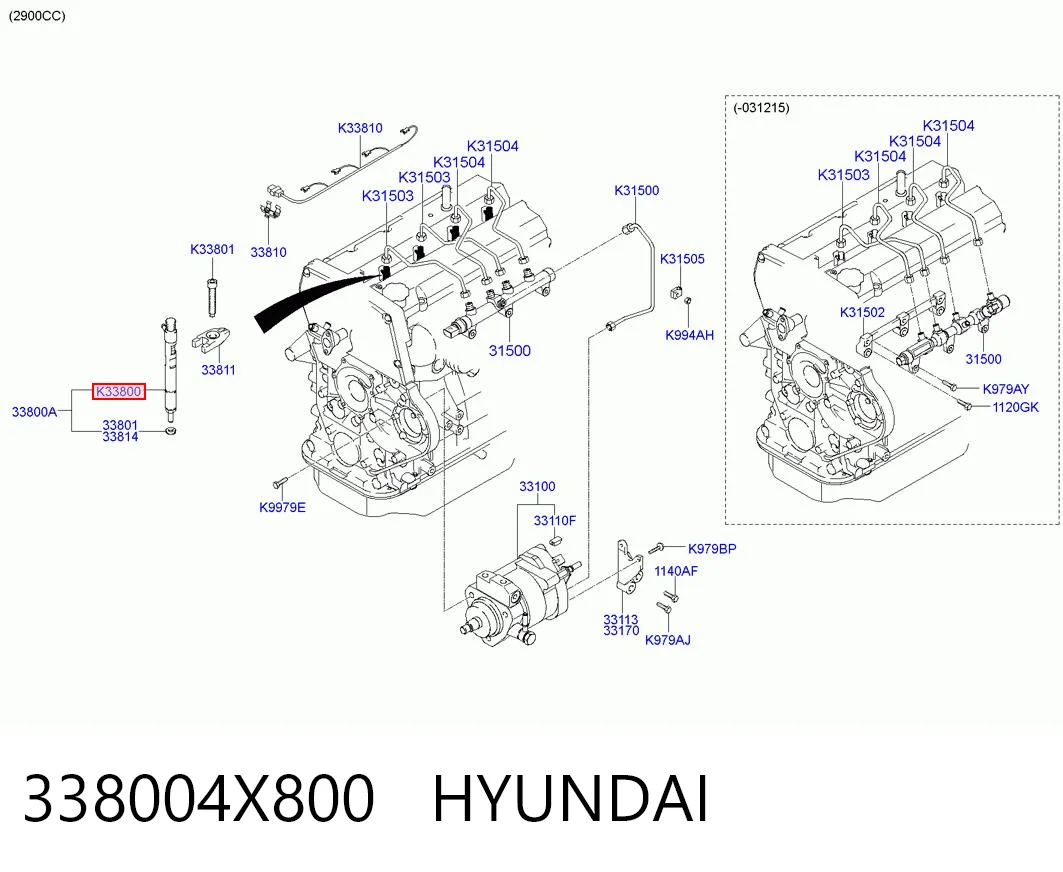 338004X800 Hyundai/Kia Wtryskiwacz paliwa