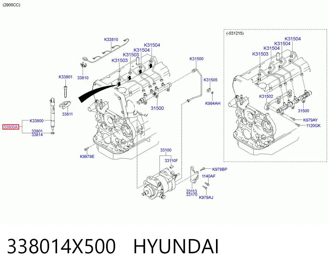 338014X500 Hyundai/Kia Wtryskiwacz paliwa