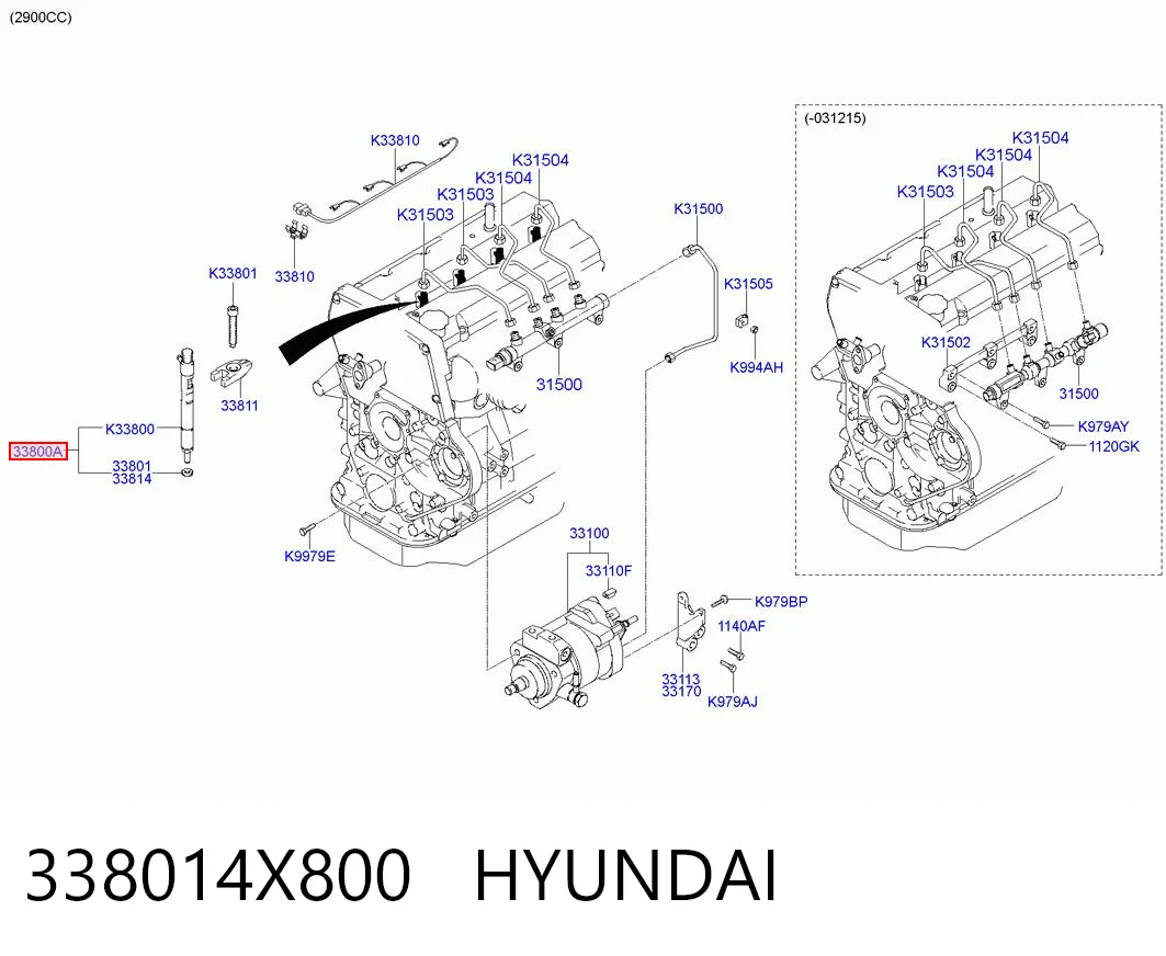 338014X800 Hyundai/Kia Wtryskiwacz paliwa