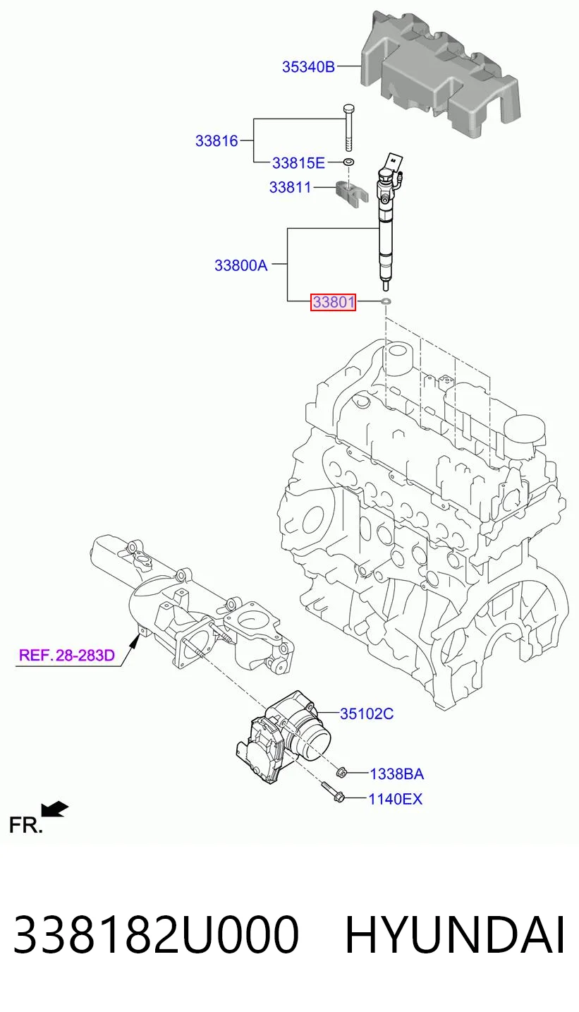 338182U000 Hyundai/Kia Pierścień uszczelniający wtryskiwacza