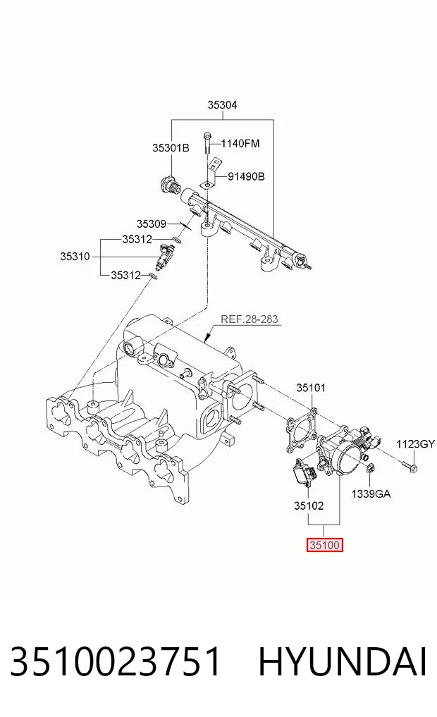 3510023751 Hyundai/Kia Przepustnica, komplet
