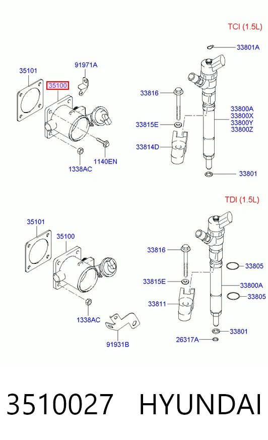 Przepustnica, komplet Hyundai Accent II sedana (LC) (1999 - 2005) cena, od 47,36 USD