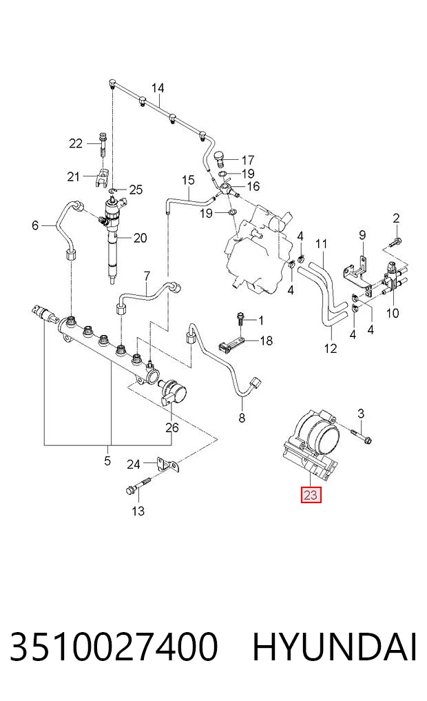 3510027400 Hyundai/Kia Przepustnica, komplet