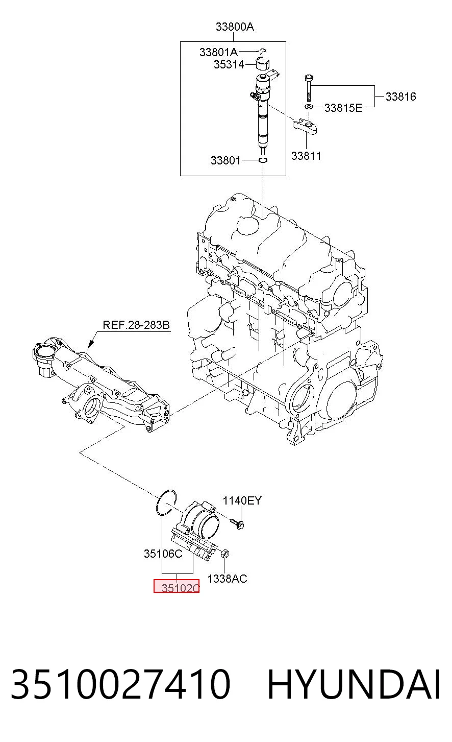 3510027410 Hyundai/Kia Przepustnica, komplet