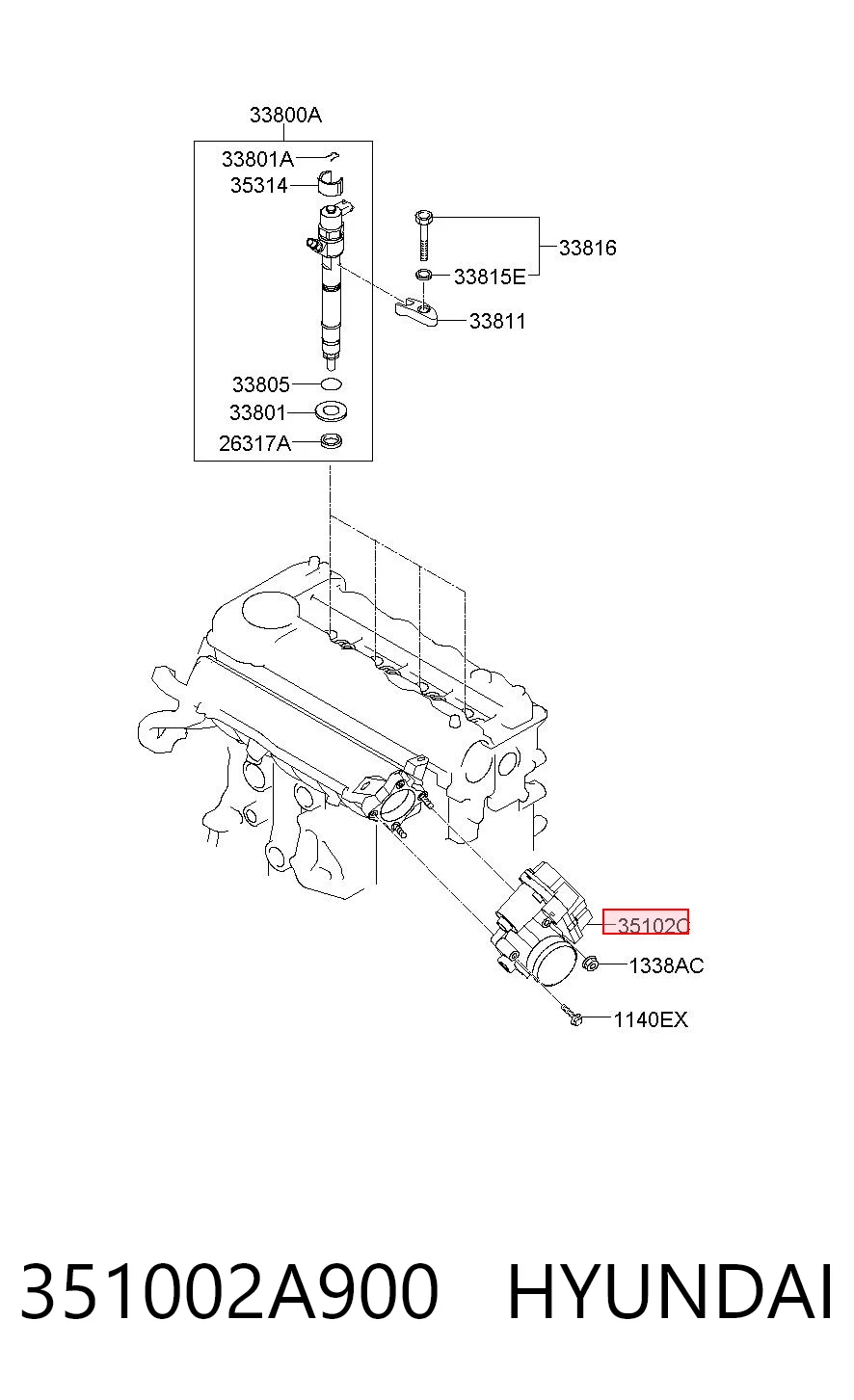 351002A900 Hyundai/Kia Przepustnica, komplet