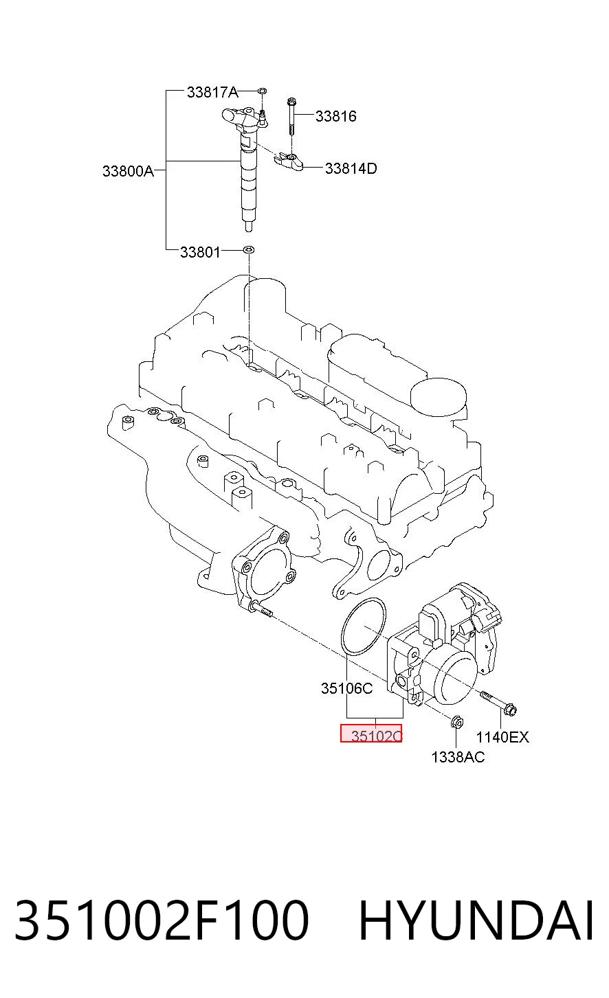 Do koszyka Przepustnica, komplet Hyundai Santa Fe III DM