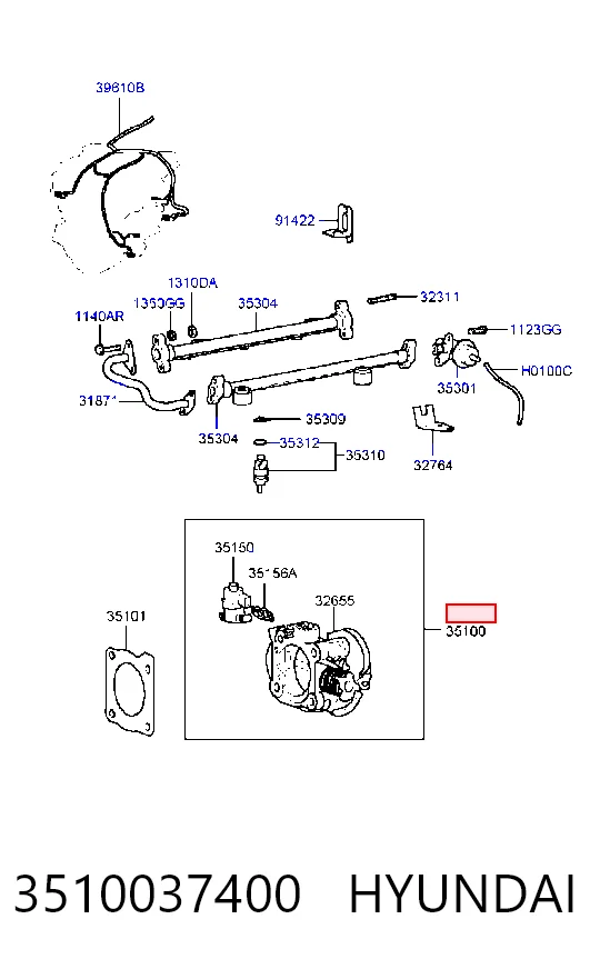 Przepustnica, komplet Hyundai Sonata IV sedana (EF) (1998 - 2001) cena, od 74,94 USD