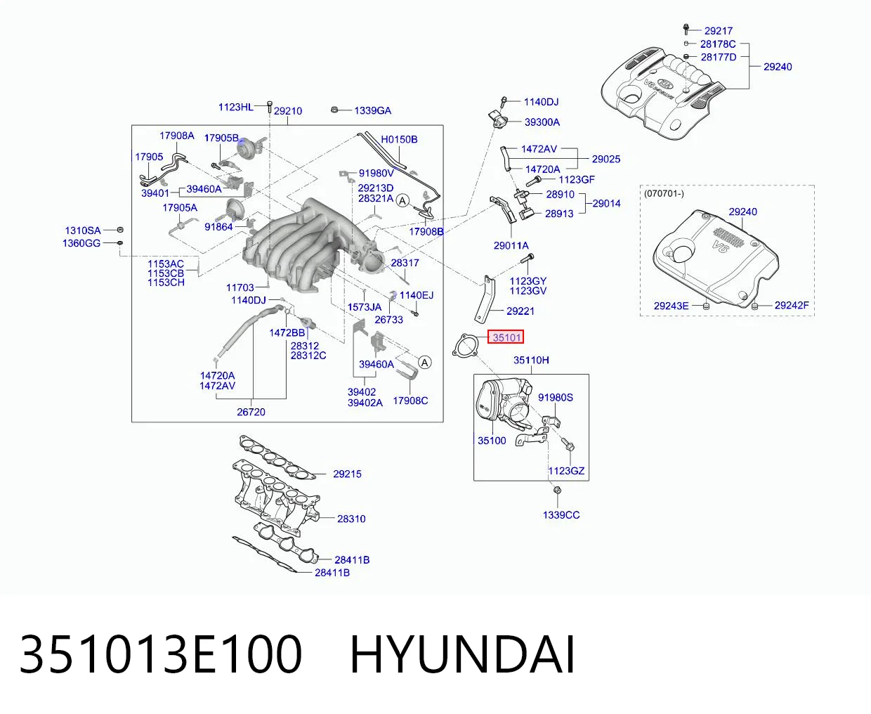 Uszczelka przepustnicy Hyundai Grandeur sedana (TG) (2005 - 2010) cena, od 4,22 USD