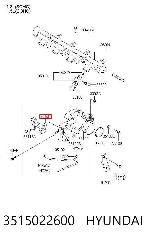 3515022600 Hyundai/Kia Regulator biegu jałowego