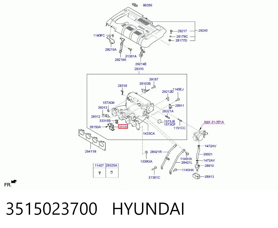 3515023700 Hyundai/Kia Regulator biegu jałowego