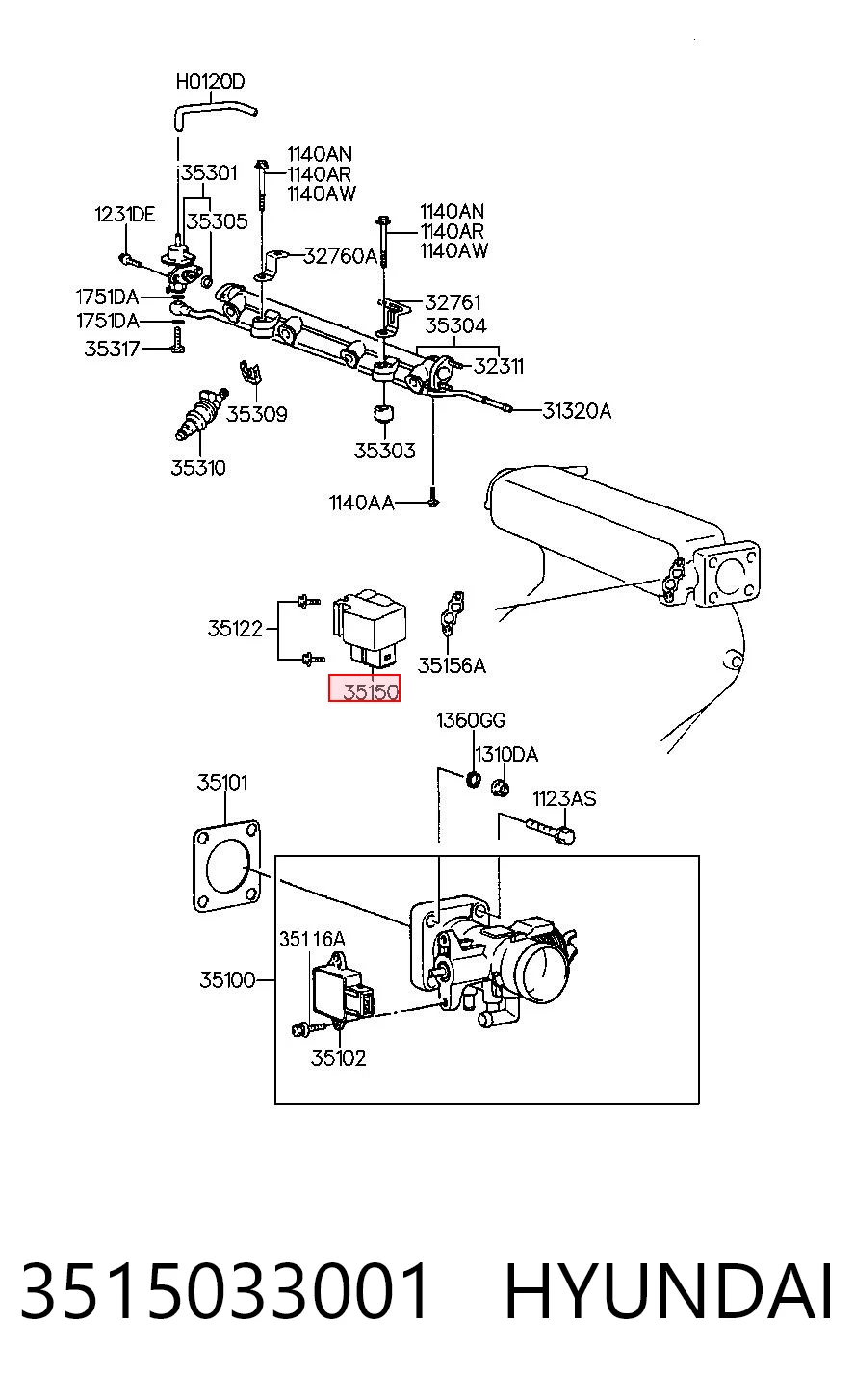 3515033001 Hyundai/Kia Regulator biegu jałowego