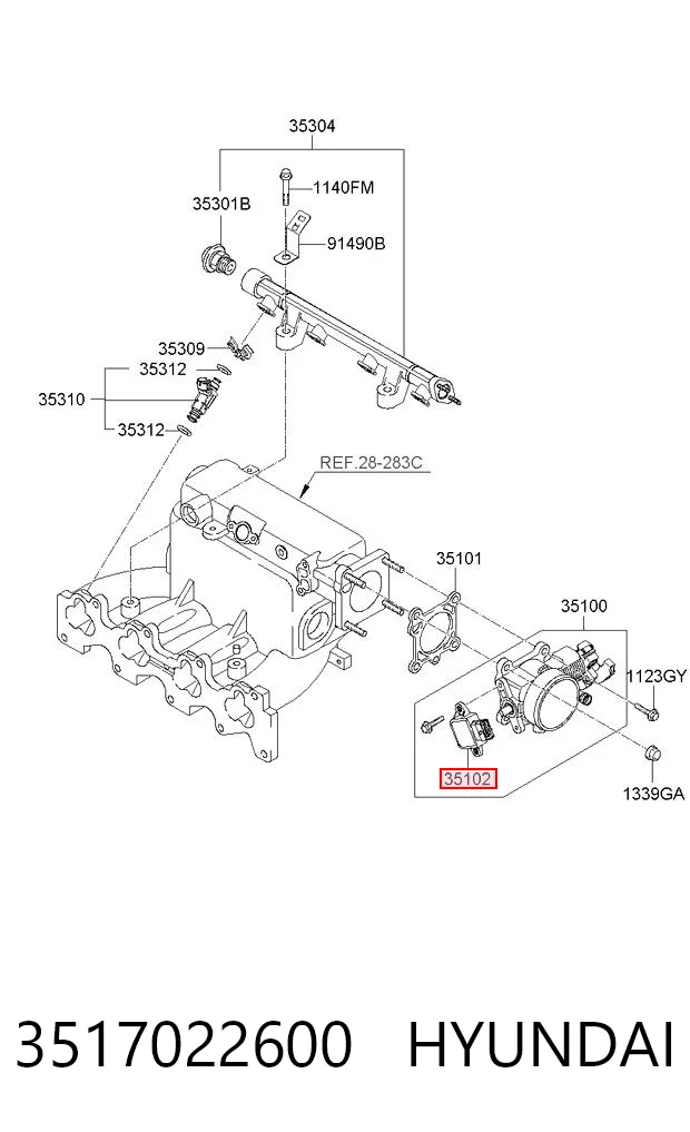 3517022600 Hyundai/Kia Czujnik położenia przepustnicy (potencjometr)