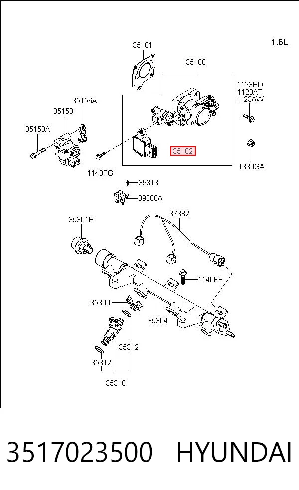 3517023500 Hyundai/Kia Czujnik położenia przepustnicy (potencjometr)