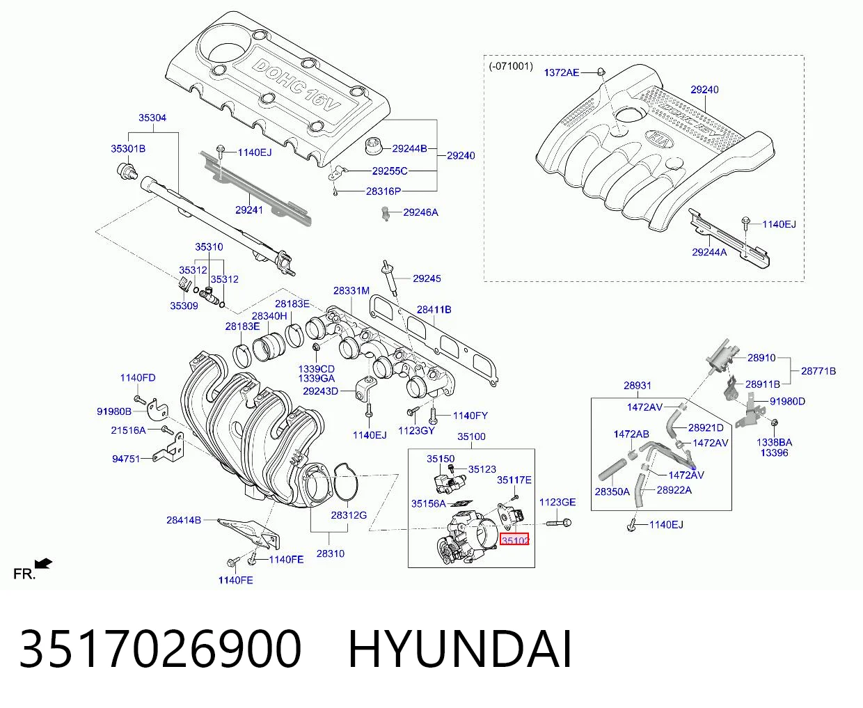 3517026900 Hyundai/Kia Czujnik położenia przepustnicy (potencjometr)